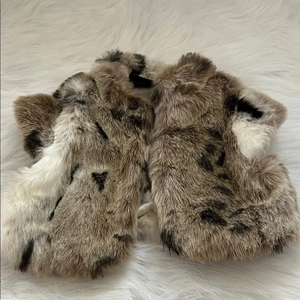 Cozy Faux Fur Kids Vest - Brown and White children’s place